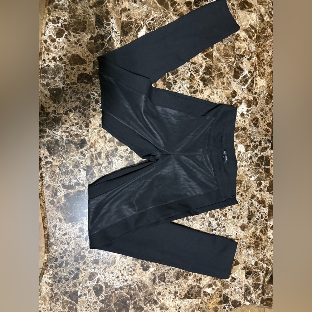 William B. Black Faux Leather Leggings